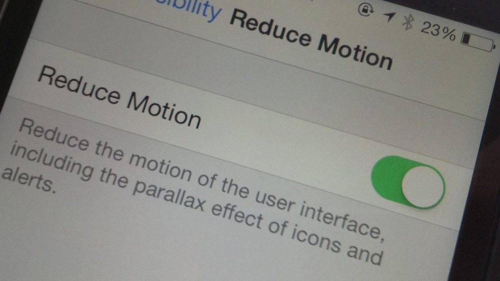 Reduce Motion ลดการเคลื่อนไหว