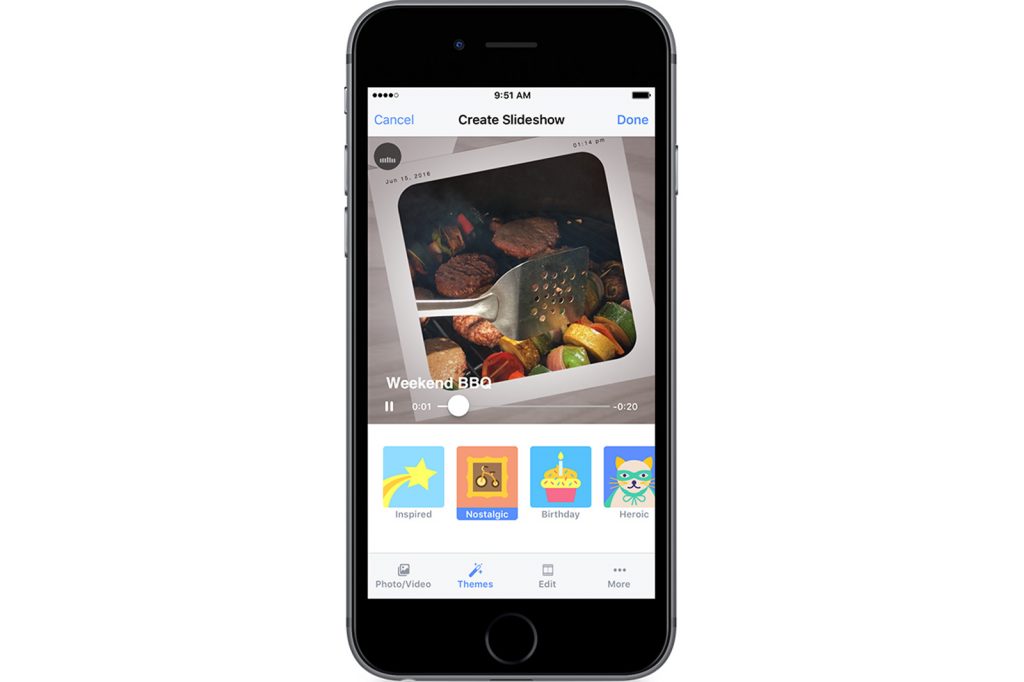 Facebook สไลด์โชว์