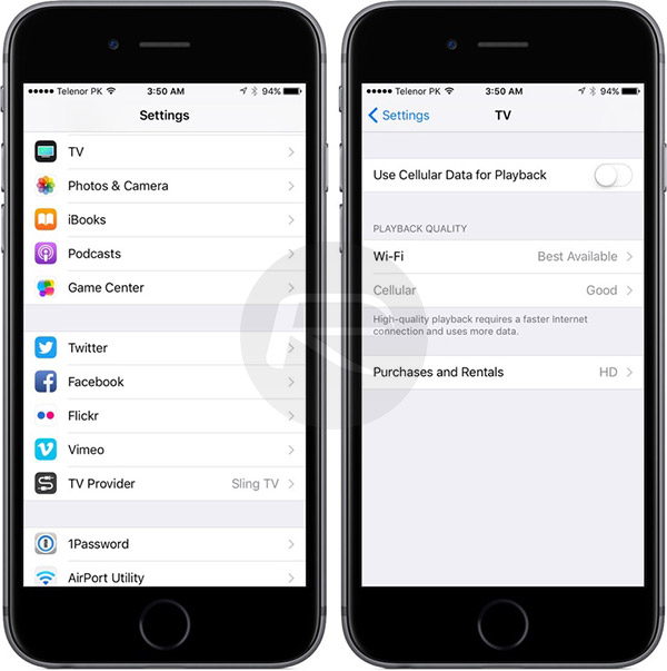 การตั้งค่าสำหรับ App ทีวี