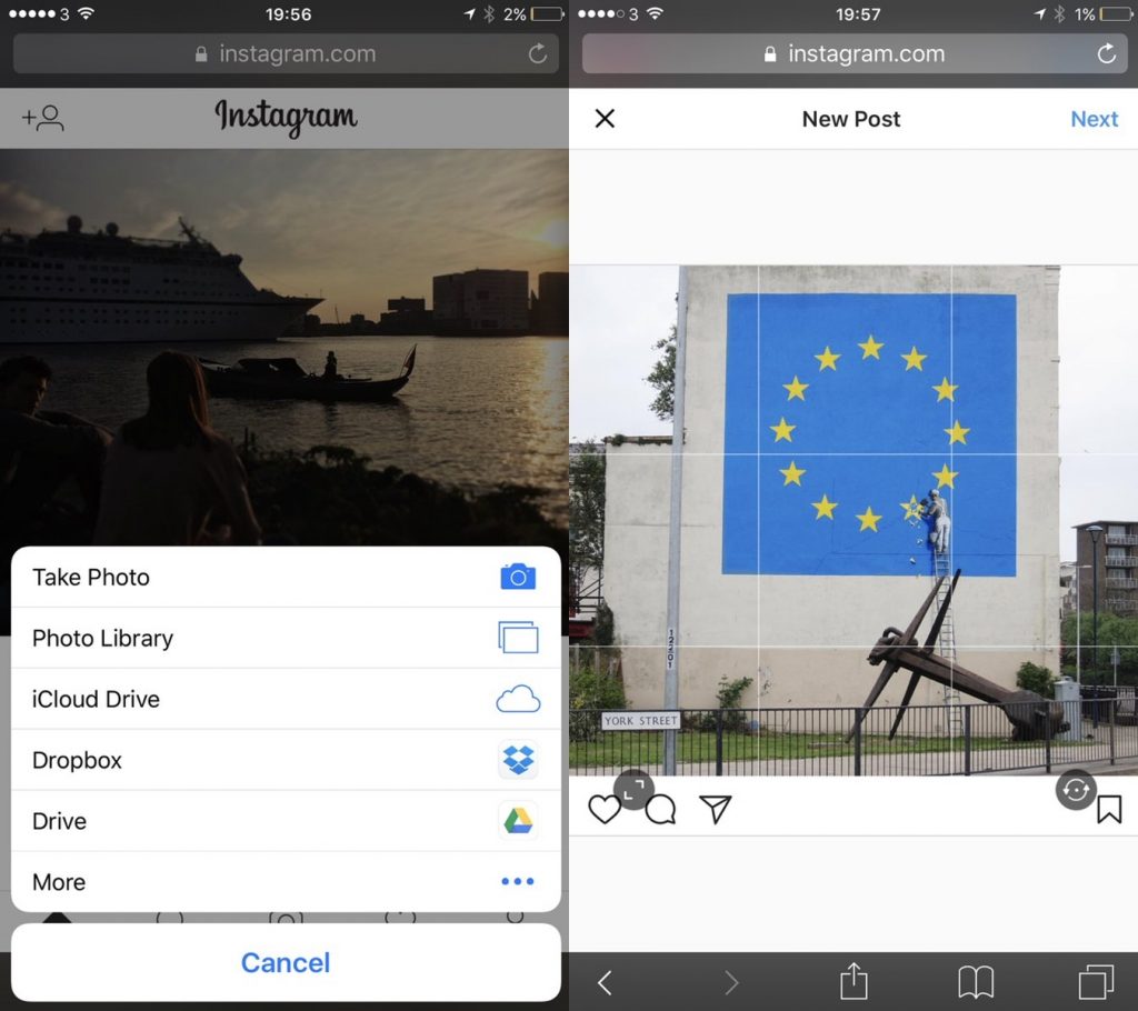 Instagram บนมือถือ
