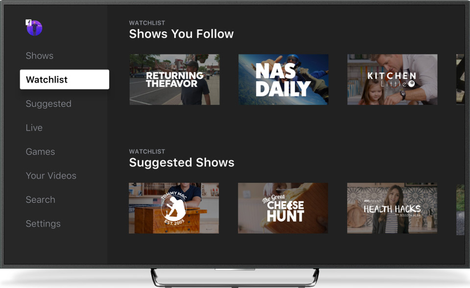 Facebook Watch บนแอพทีวี